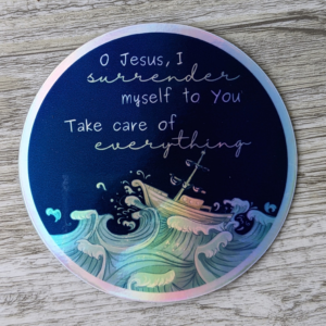 Holographic Surrender Prayer Vinyl Sticker